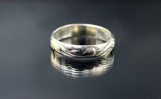 Sterling Silver Pattern Thin Band Ring