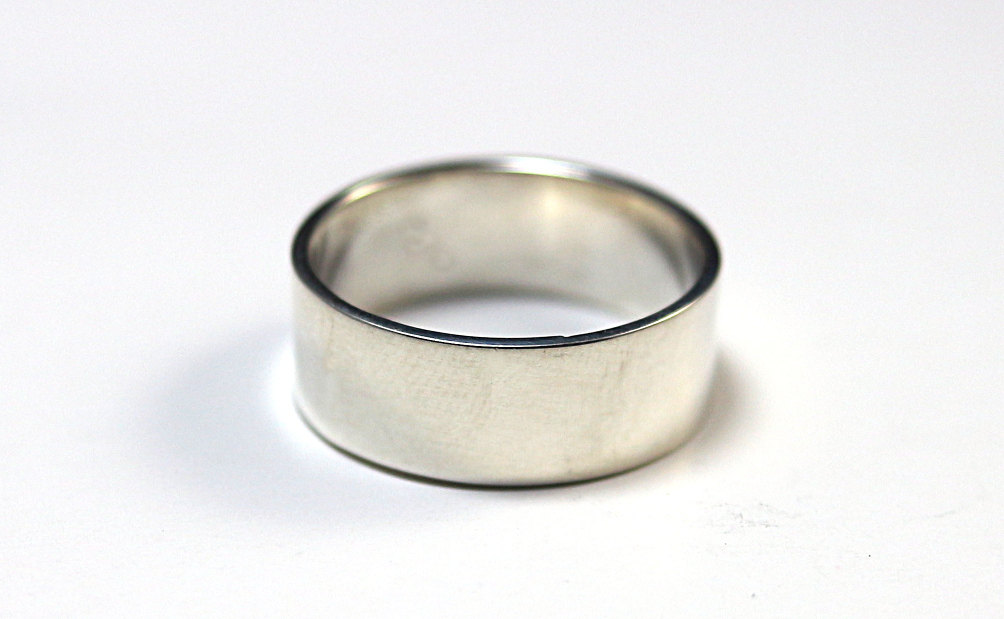 Solid 925 Sterling Silver 7mm Flat Wedding Band